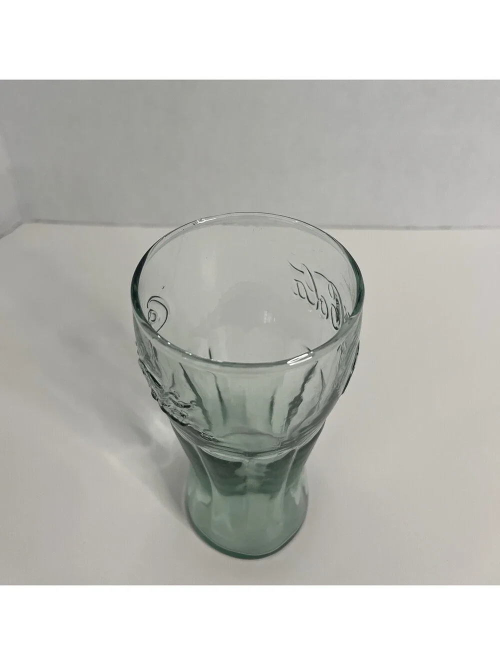 Vintage Coca-Cola Green Tint Drinking Glass 6” H X 3 1/4” W